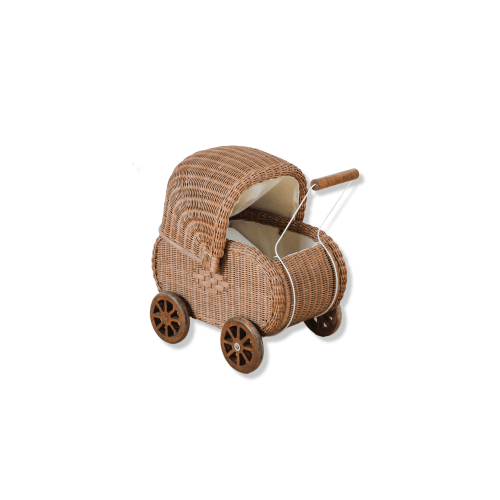 Vintage Charm Rattan Doll Pram – Lullaby Rattan