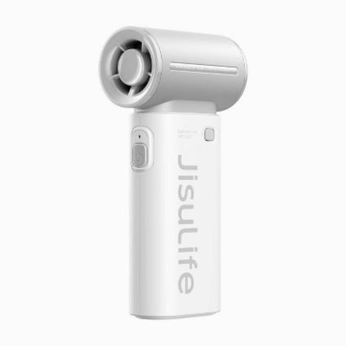 JISULIFE Life9 Handheld Mini Turbo Fan with 3600mAh Battery USB Chargeable 5 Speed Settings Personal Portable Fan White
