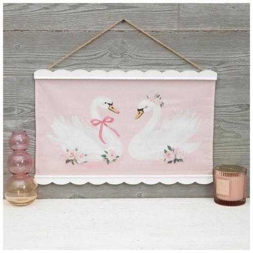 Swan Couple Canvas Wall Decor