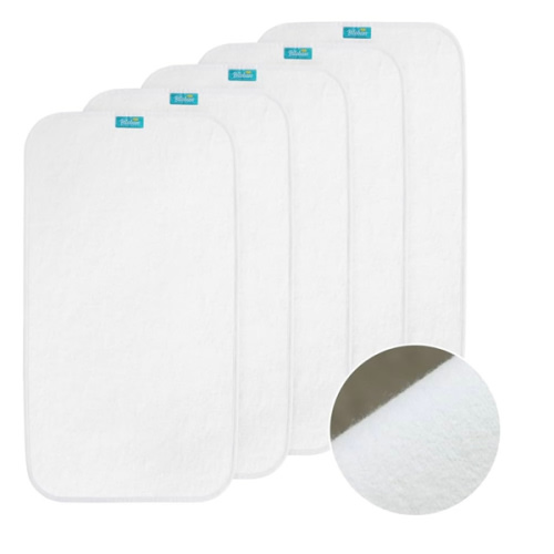 Changing Pad Liner 5 Count Waterproof Baby Diaper Changing Pad Cover 28" X 15" Larger Cotton Flannel Absorbent & Skin-Friendly Portable Changing Pad Liners (Solid Improved Thickness)