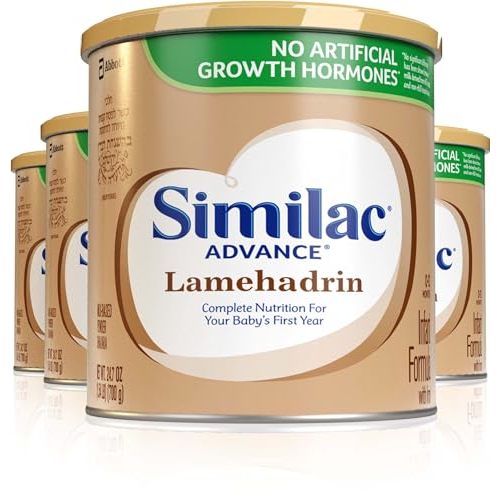 Similac Advance Lamehadrin Infant Formula (4 Pack) Badatz Certified, Kosher, Baby Formula, Powder, 24.7-oz Can