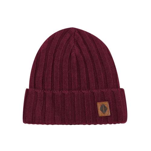 Chunky Knit Ribbed Beanie in Burgundy