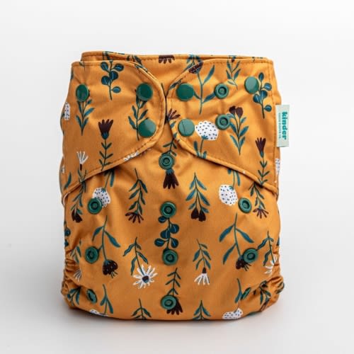 Riley (Golden): Essentials Pocket Cloth Diaper with Athletic Wicking Jersey, Grows with your Baby