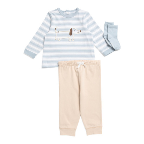Newborn Boys 2pc Puppy Shirt And Joggers Set With Socks | Kids & Baby | T.J.Maxx