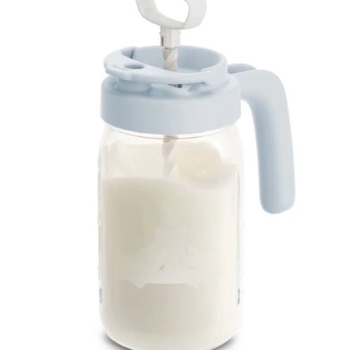 Glass Formula And Breastmilk Mixing Pitcher with Mixing Handle-Blue