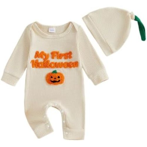 Newborn Thanksgiving Baby Boy Outfit Waffled Jumpsuit Fall Outfit