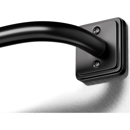 Lootkell Black Wrap Around Curtain Rods for Windows 28-48 Inch Adjustable