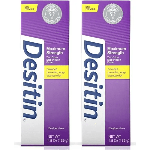 WSED Maximum Strength Baby Diaper Rash Cream with 40% Zinc Oxide for Diaper Rash Relief & Prevention (2 Pack)