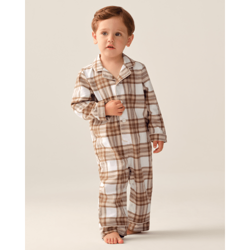 Baby's Brushed Twill Classic Romper in Cotswolds Tartan