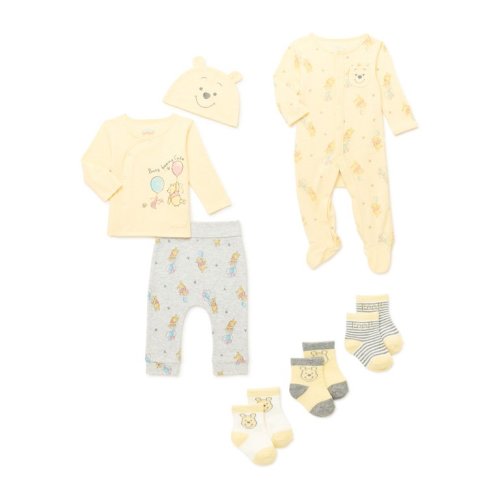 Disney Baby Wishes + Dreams Baby Boy, Baby Girl, & Unisex Winnie The Pooh Sleep 'n Play & Take Me Home Set, 7-Piece, Newborn-3/6 Months