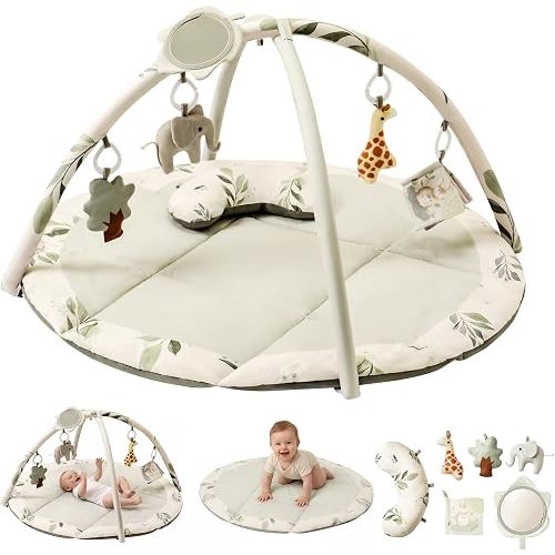 Baby Play Gym & Mat, Tummy Time Mat for Babies 0-12 Months, Green