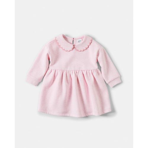 Long Sleeve Scallop Fleece Dress - Kmart