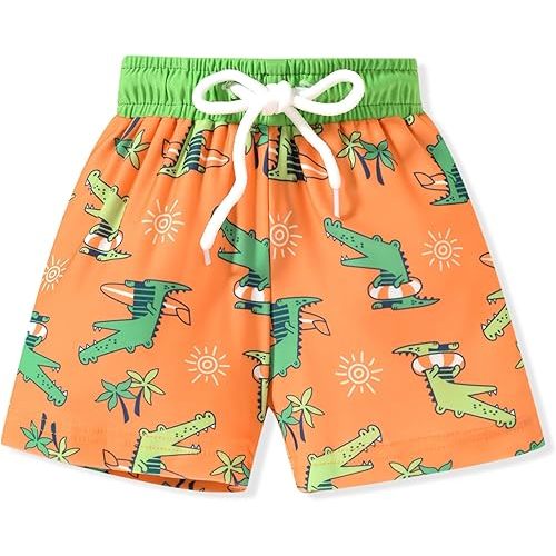 HIHA Toddler Baby Boy Swim Trunks Cartoon Pattern Hawaiian Beach Shorts Board Shorts Swimwear