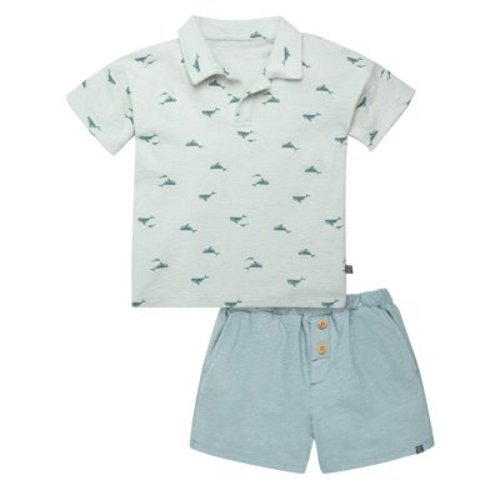 Modern Moments by Gerber Toddler Boy Jonny Collar Shirt and Short Outfit Set, 2-Piece, 12 Months - 5T