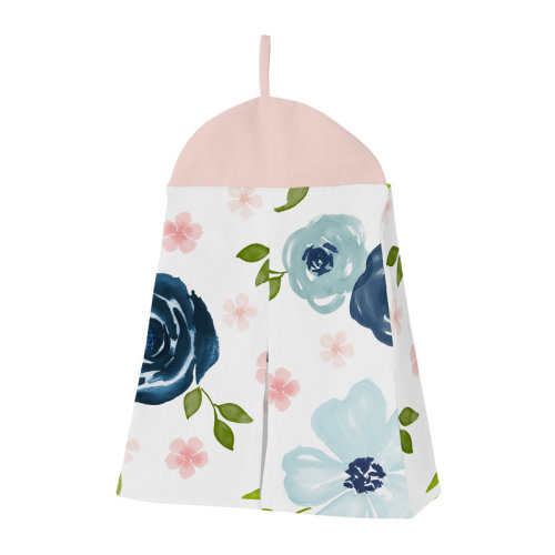 Sweet Jojo Designs Navy Blue And Pink Watercolor Floral Collection 6 - Piece Crib Bedding Set | Wayfair