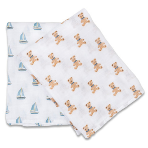 Buy Lulujo Baby Swaddle Vintage Bear and Sailboat at Well.ca | Free Shipping $35+ in Canada