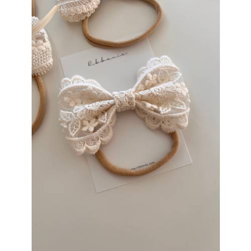 Floral Lace Headband Newborn, Toddler, Wedding Photo Prop