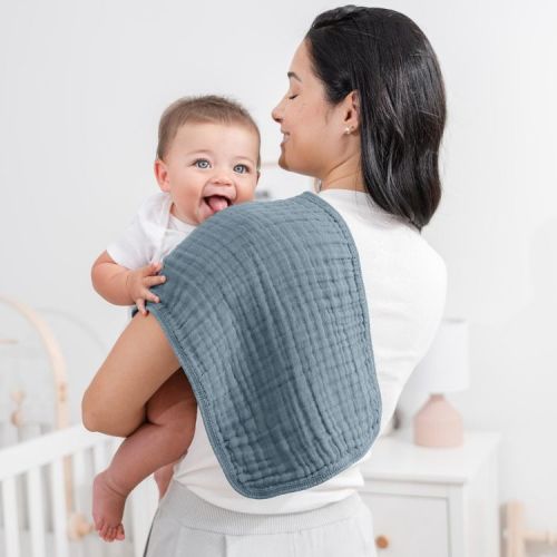 Muslin Burp Cloths Large 100% Cotton by Comfy Cubs (Multicolor Boy, Pack of 6)