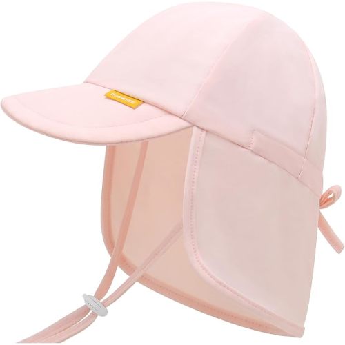 Adjustable Baby Sun Hats with UPF50+ & Neck Flap Protection - Perfect Swim & Play Toddler Hat for Girls & Boys