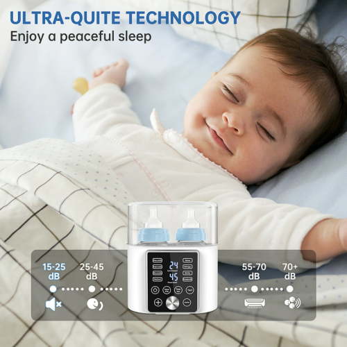 Baby Bottle Warmer, 12-in-1 Fast Milk Warmer with Appointment &Timer, 24H Accurate Temperature Control and Auto Shut Off, Baby Food Heater w/ LCD Display & BPA-Free, Dual Bottle Design for All Bottles