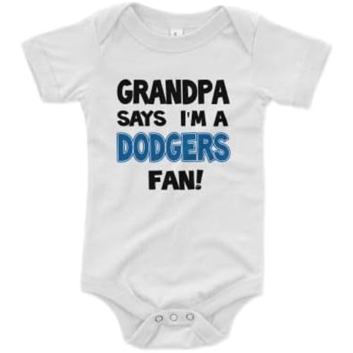 NanyCrafts' Grandpa Says I'm a Dodgers Fan Baby Bodysuit, Baby Dodgers Fan outfit