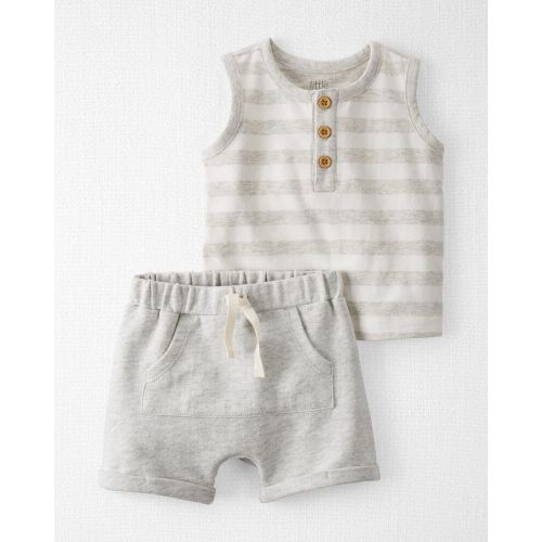 Organic Cotton Playwear Set - 9M - Oatmeal Heather