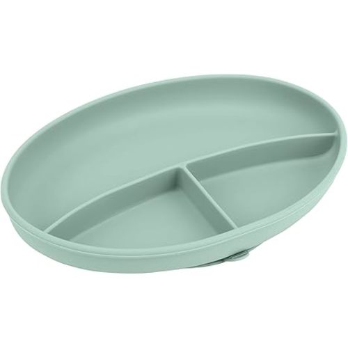 Bazzle Baby Anchor Plate, Sage, Strong Suction, BPA Free Silicone, Divided Design, 3 to 36 Months