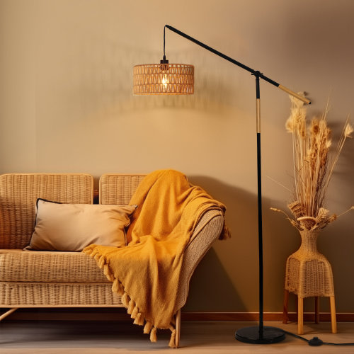 Rattan Arched/Arc Floor Lamp