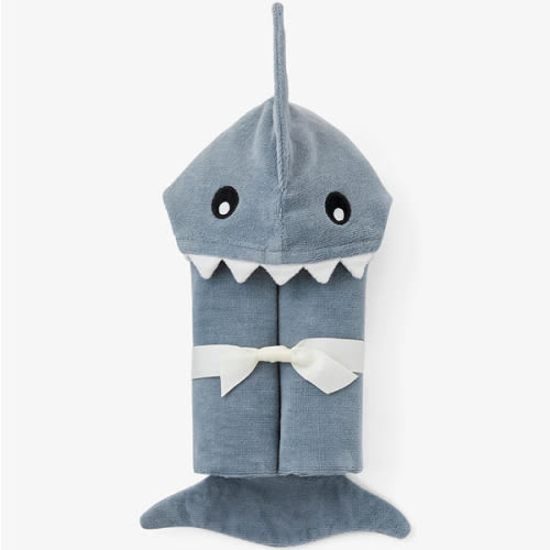 Slate Baby Shark Hooded Bath Wrap