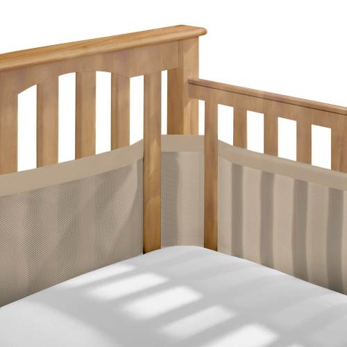 BreathableBaby Breathable Mesh Liner for Full-Size Cribs, Deluxe 4mm Mesh (Size 4FS Covers 3 or 4 Sides)