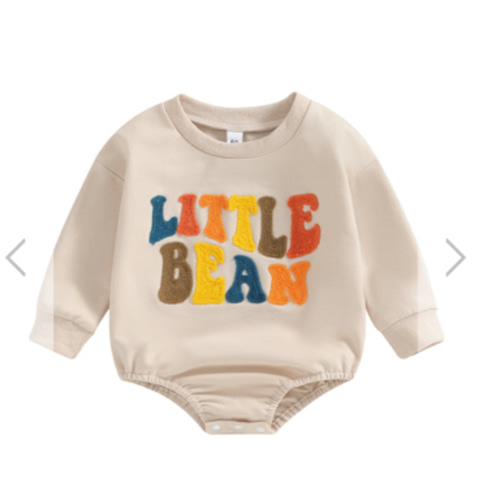 LITTLE BEAN Long-Sleeve Onesie - Hazel & Bo
