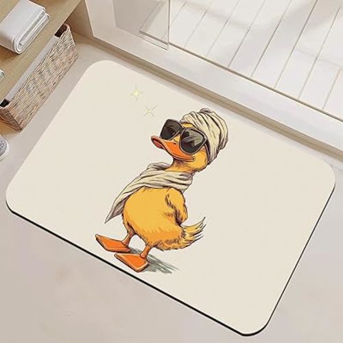 Funny Glasses Duck Bathroom Rugs Thin Bath Mat Non Slip Washable, Rubber Backing Quick Dry Bathroom Mats for Shower Tub Sink Laundry,Christmas Decorations,17"x 29.5"