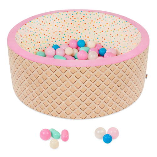 Battat Hop in Ball Pit Sweet Retreat Foam Ball Pit with 65+ Balls and Washable Cover, Toddler and Indoor Preschool Toys