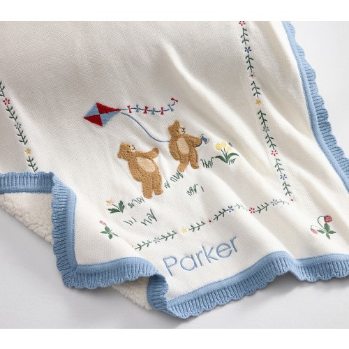 Riley Sheehey Menagerie Sherpa-Backed Knit Baby Blanket