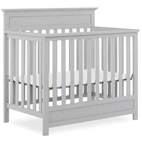 Dream On Me Harbor 4-in-1 Convertible Mini Baby Crib - Pebble Gray
