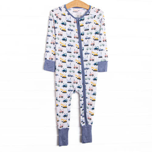 Road Work Rush Bamboo Zippy Pajama, Blue – Stitchy Fish