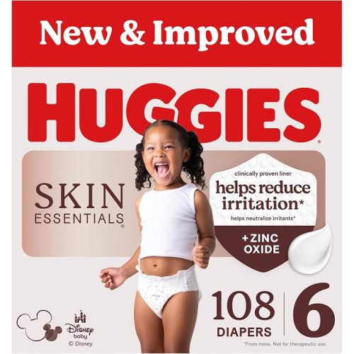 Huggies Size 2 Diapers, Skin Essentials Baby Diapers, Size 2 (12-18 lbs), 192 Count (3 Packs of 64), Packaging May Vary