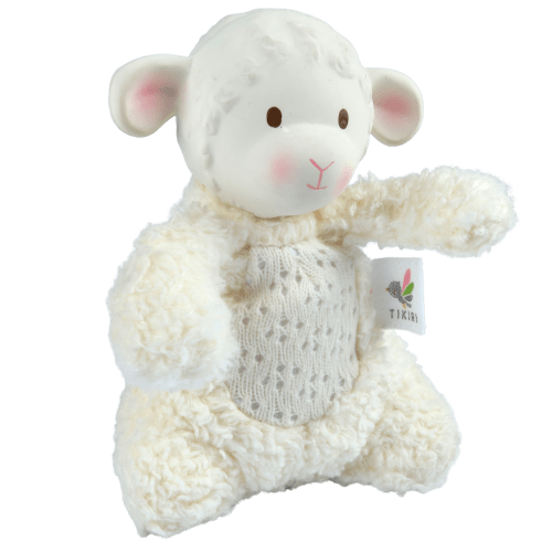Bahbah the Lamb Baby Soft Toy with Organic Natural Rubber Teether Head