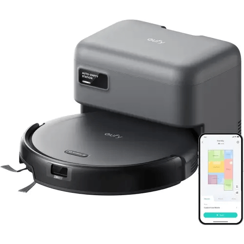 eufy C10 Robot Vacuum Self Emptying, 8 Weeks Hands Free, Advanced Smart Mapping with LiDAR Navigation, 2.85-Inch Slim Design, Powerful Suction, Edge Expansion Brush for Pet Hair, Carpet Detection