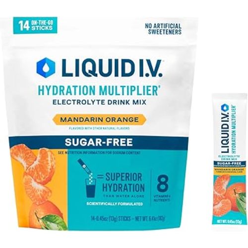 Liquid I.V. Sugar Free Hydration Electrolytes, Mandarin Orange, 14 Count