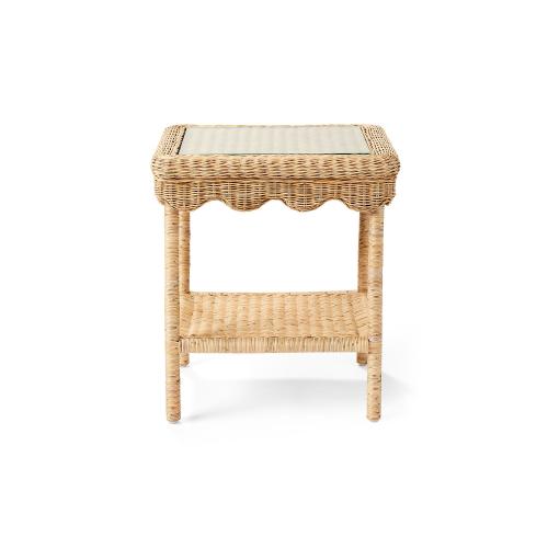 Wave Rattan Side Table | Serena and Lily