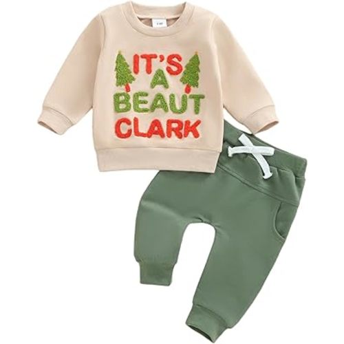 CIYCUIT Baby Boy Outfits Embroidered Sweatshirt Pants Set Fall Winter Clothes