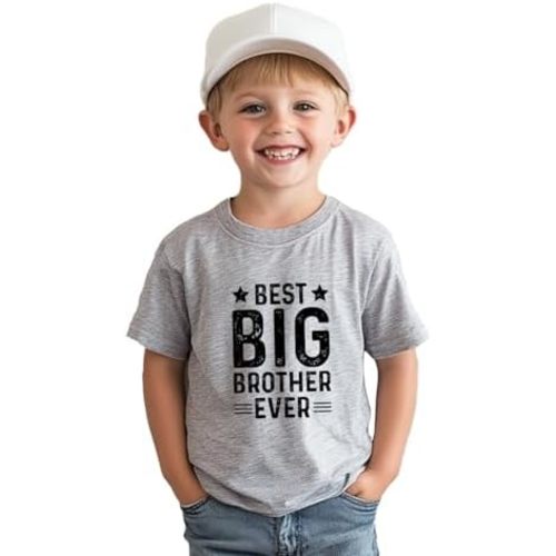 Promoted to Big Brother T Shirt Gift for Toddler Boy Big Bro Announcement T-Shirt Short Sleeve Cotton Tees 2-8 Years
