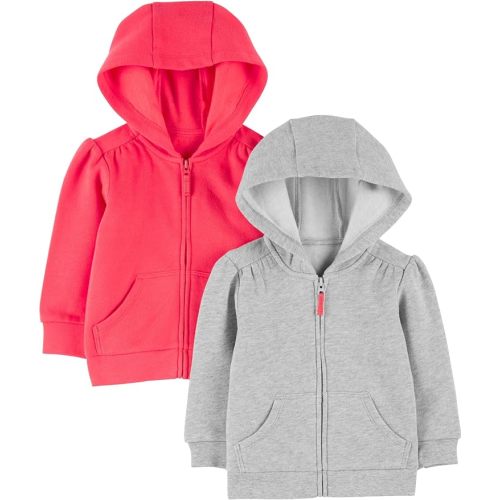 Simple Joys by Carter's Girls' 2-Pack Fleece Full Zip Hoodies