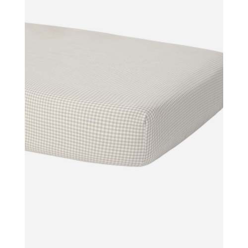 Woven Crib Sheet Sage Gingham