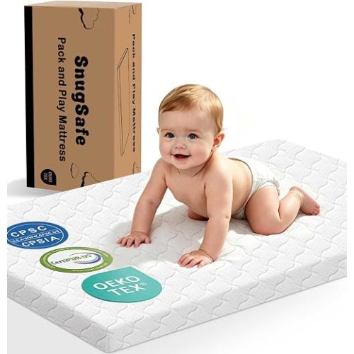 Pack and Play Mattress, 38"x26"x1.5" Portable Playard Mattress Pad