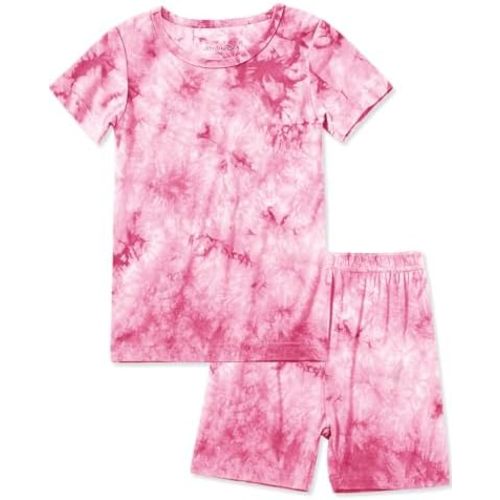Jimonda Baby/Toddler Soft Sleepwear Short sleeve Kids Cool Pajama Outdoor 2-Piece Shirt&Shorts Casual sets Tie Dye PJ