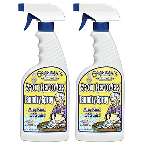 Grandma's Secret Spot Remover - Chlorine, Bleach and Toxin-Free Stain Remover - Stain Remover for Clothes - Fabric Stain Remover Removes Oil, Paint, Blood and Pet Stains-2 Pack of 16 Ounce Spray Bottle