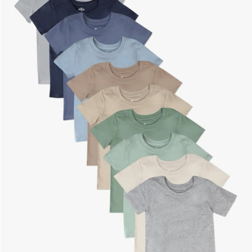 HonestBaby Multipack Short Sleeve T-Shirt Tee 100% Organic Cotton Infant Baby, Toddler, Little Kids Boys, Girls, Unisex