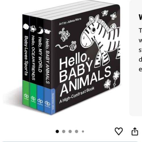 High Contrast Baby Book Set: 4 Board Books for Newborns